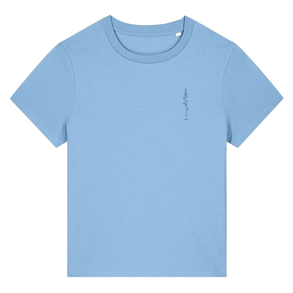 July Larkspur Birth Month Flower Women's T-Shirt