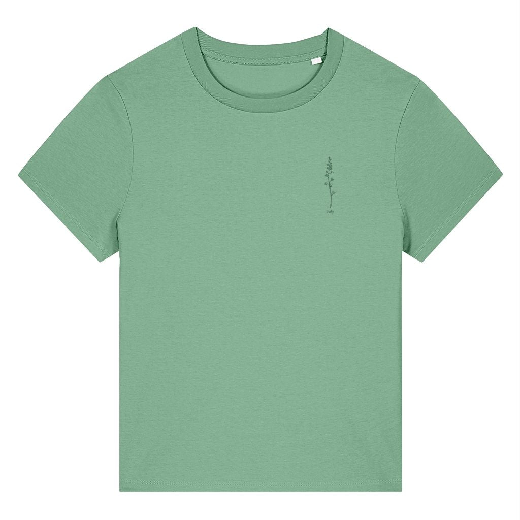 July Larkspur Birth Month Flower Women's T-Shirt