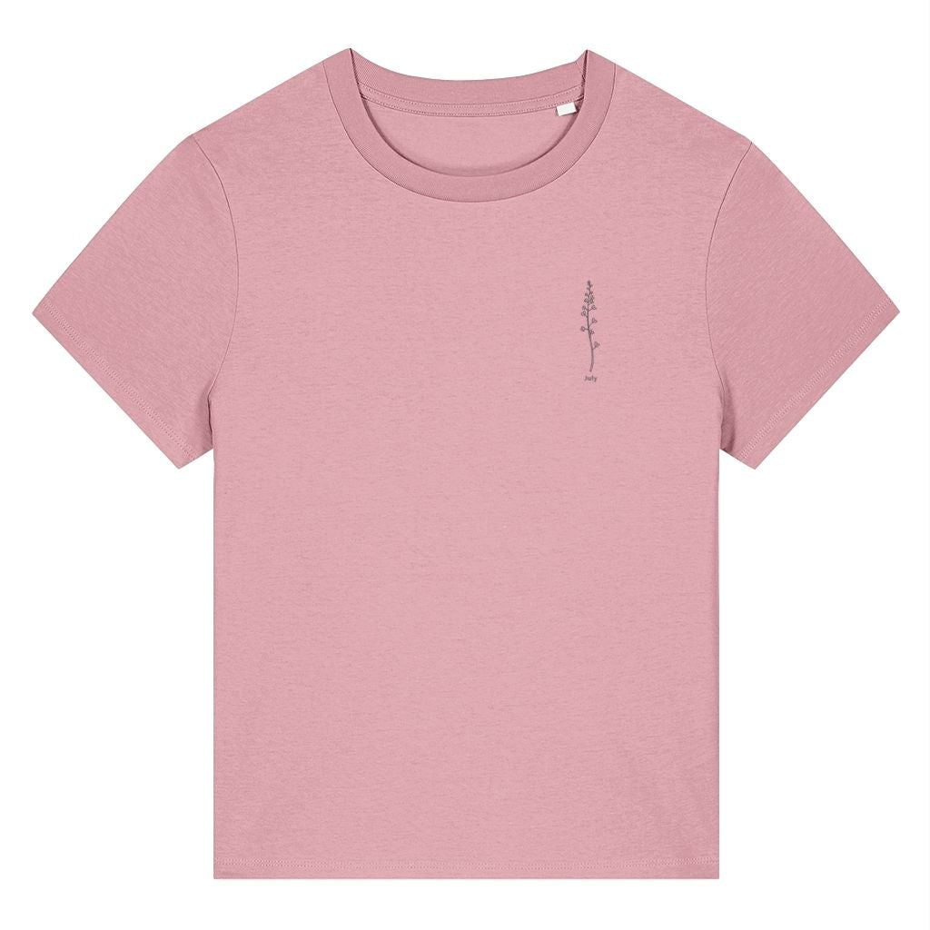 July Larkspur Birth Month Flower Women's T-Shirt