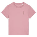 Pink organic cotton women's birth month flower t-shirt featuring a October Marigold Flower design by Rivaex Clothing