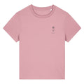 Pink organic cotton women's birth month flower t-shirt featuring a September Aster Flower design by Rivaex Clothing