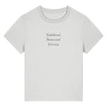 White organic cotton women's t-shirt featuring the confidence quote ‘Unbothered. Moisturised. Winning.’ by Rivaex Clothing